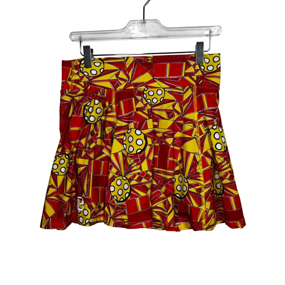 Pickleball Bella Skirt Athletic Tennis Golf Pickleball Skort Shorts Red Yellow